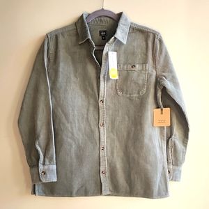 NWT Bixby Nomad Button-down Corduroy Shirt size 14 girls Sage green